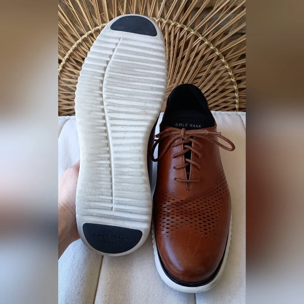 Cole Haan Grand Zero Men's Brown Leather Oxfords_11